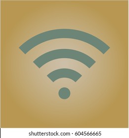 Vector Illustration of Wifi signal icon in Green Color
