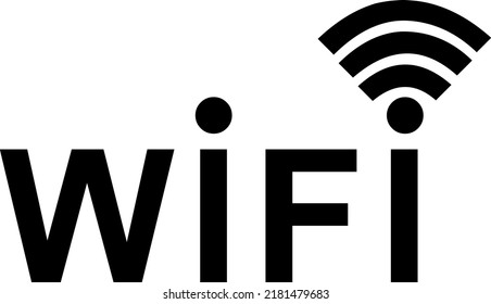 Vector Illustration Wifi Text Icon Signal Stock Vector (Royalty Free ...