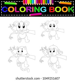 vector illustration of wild animal coloring book
