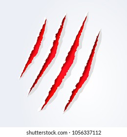 vector illustration wild animal monster claws scratches, easy editable