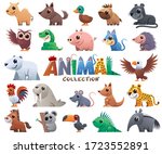 Vector illustration of Wild animals cartoons collection