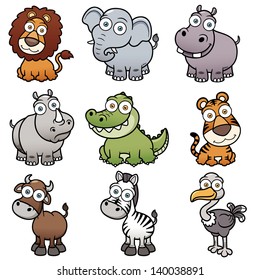 Vector illustration of wild animals cartoons