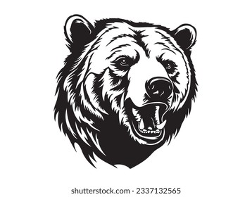 Vector illustration of wild bear growling