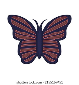 Vector illustration. Wild butterfly. Butterfly silhouette. Abstraction