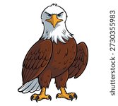 Vector illustration of wild eagle isolated on white background perfect for nature wildlife bird species and educational or patriotic themed creative design