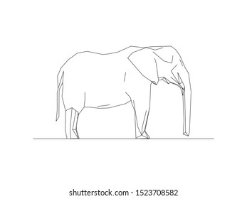 Vector illustration of a wild elephant isolated on white background