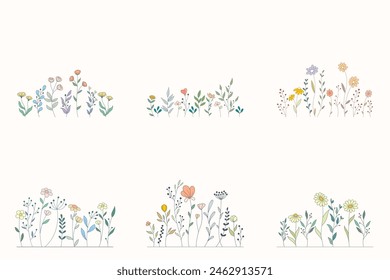 Vector of Illustration of wild flowers about flowers, icon, illustration, floral, and nature. Beautiful flower style color