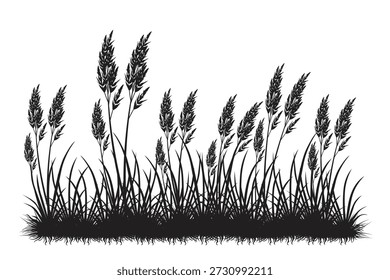 Ilustración vectorial silueta hierba