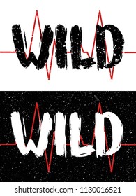 Vector Illustration Wild Lettering Two Different Stock Vector (Royalty ...