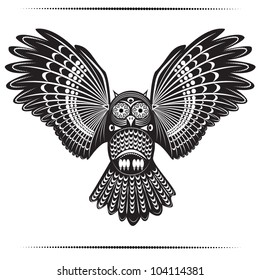 Vector illustration of wild totem animal - Owl