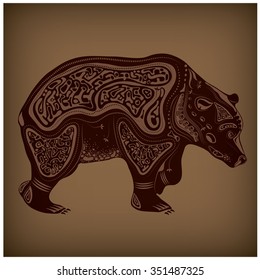 Vector illustration of wild totem animal - Bear