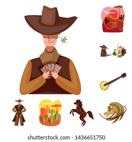 Vector illustration of wild and west logo. Set of wild and american stock symbol for web.