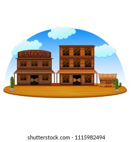 vector illustration of Wild west illustration scene