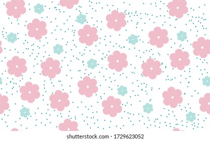 ilustración vectorial, flores silvestres, fondo sin soldadura, patrón para el diseño de tela, papel
