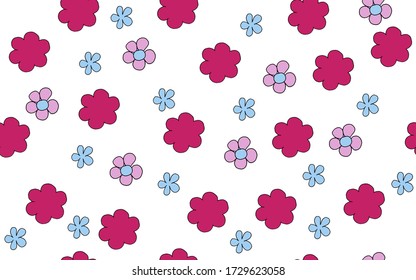 vector illustration, wildflowers, seamless background, pattern for design of fabric, paper