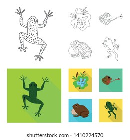Vector illustration of wildlife and bog icon. Collection of wildlife and reptile stock vector illustration.