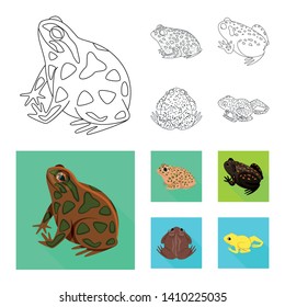 Vector illustration of wildlife and bog sign. Collection of wildlife and reptile stock vector illustration.