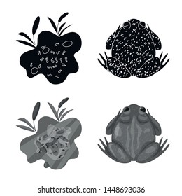 Vector illustration of wildlife and bog sign. Collection of wildlife and reptile stock symbol for web.