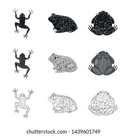 Vector illustration of wildlife and bog symbol. Set of wildlife and reptile vector icon for stock.