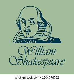 Vector Illustration Of William Shakespeare. 