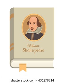 Vector illustration of William Shakespeare book isolated on transparent background