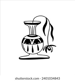 vector illustration of wilted flower in a pot