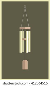 Vector illustration of a wind chime. Flat style