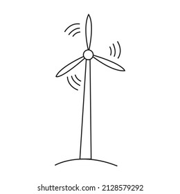 vector illustration wind farm in doodle style
