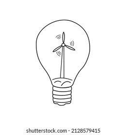 Vektorgrafik-Windfarm im Dodle-Stil