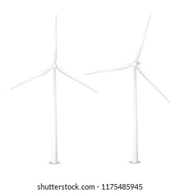 Vector illustration of a wind generator. Isolated wind turbine