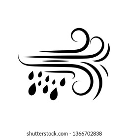 Vector illustration of wind icon isolated on white.