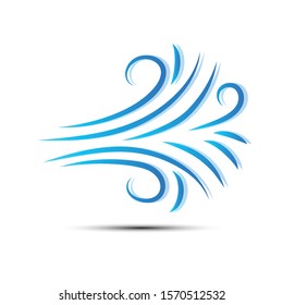 Vector illustration of wind icon isolated on white.