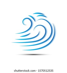 Vector illustration of wind icon isolated on white.