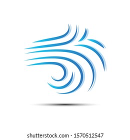 Vector illustration of wind icon isolated on white.