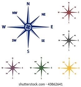  vector illustration of wind rose