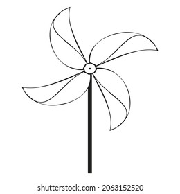 A vector illustration of a wind spinner toy isolated on transparent background. Designed for web concepts, prints, templates, wraps svg