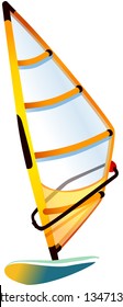 Ilustración vectorial de una tabla de windsurf