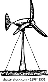 Vector illustration of wind turbine