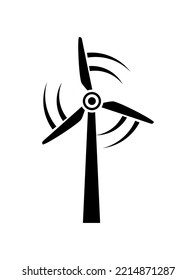 ilustración vectorial del icono de turbina eólica sobre fondo blanco.