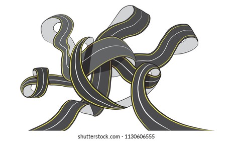 Vector Illustration of winding road
