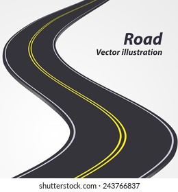 Vector Illustration of winding road