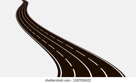 Vector Illustration of winding road. Concept of travel
