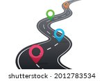 Vector illustration of a winding road with a navigator.
