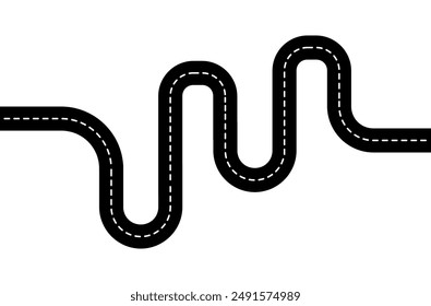 Vector illustration of winding road on white background