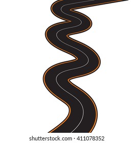 Vector Illustration of winding road on white 5