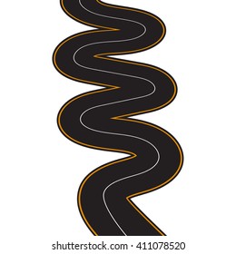 Vector Illustration of winding road on white 9