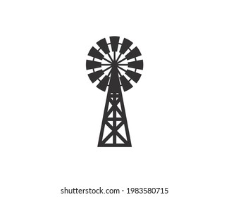 Vektorgrafik-Windmühle schwarz