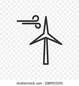 Vector illustration of windmill icon in dark color and transparent background(png).