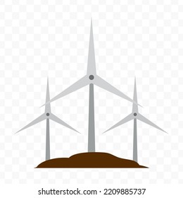 Vector illustration of windmill icon sign and symbol. colored icons for website design .Simple design on transparent background (PNG).