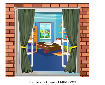 Vector illustration of a window
